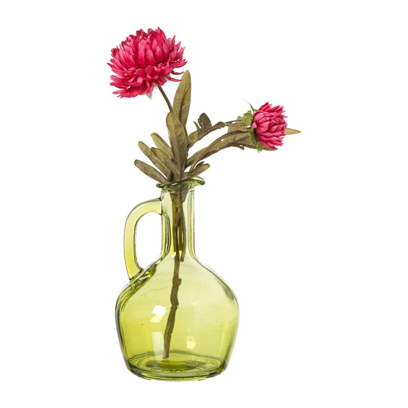 Vaasje fles hoog - groen - &Oslash;9.5x15 cm