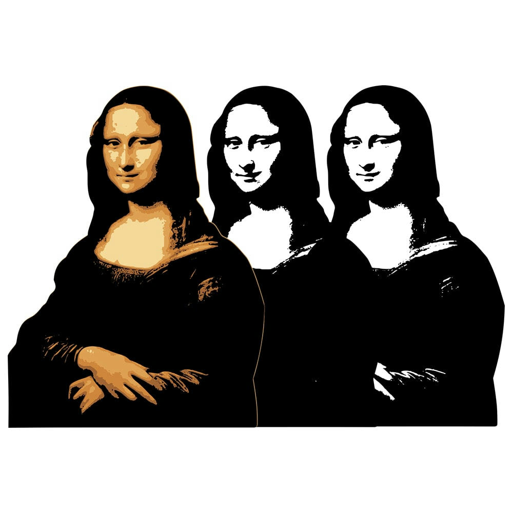- Tableau Mona Lisa en Noir et Blanc et en Couleurs 60x90cm