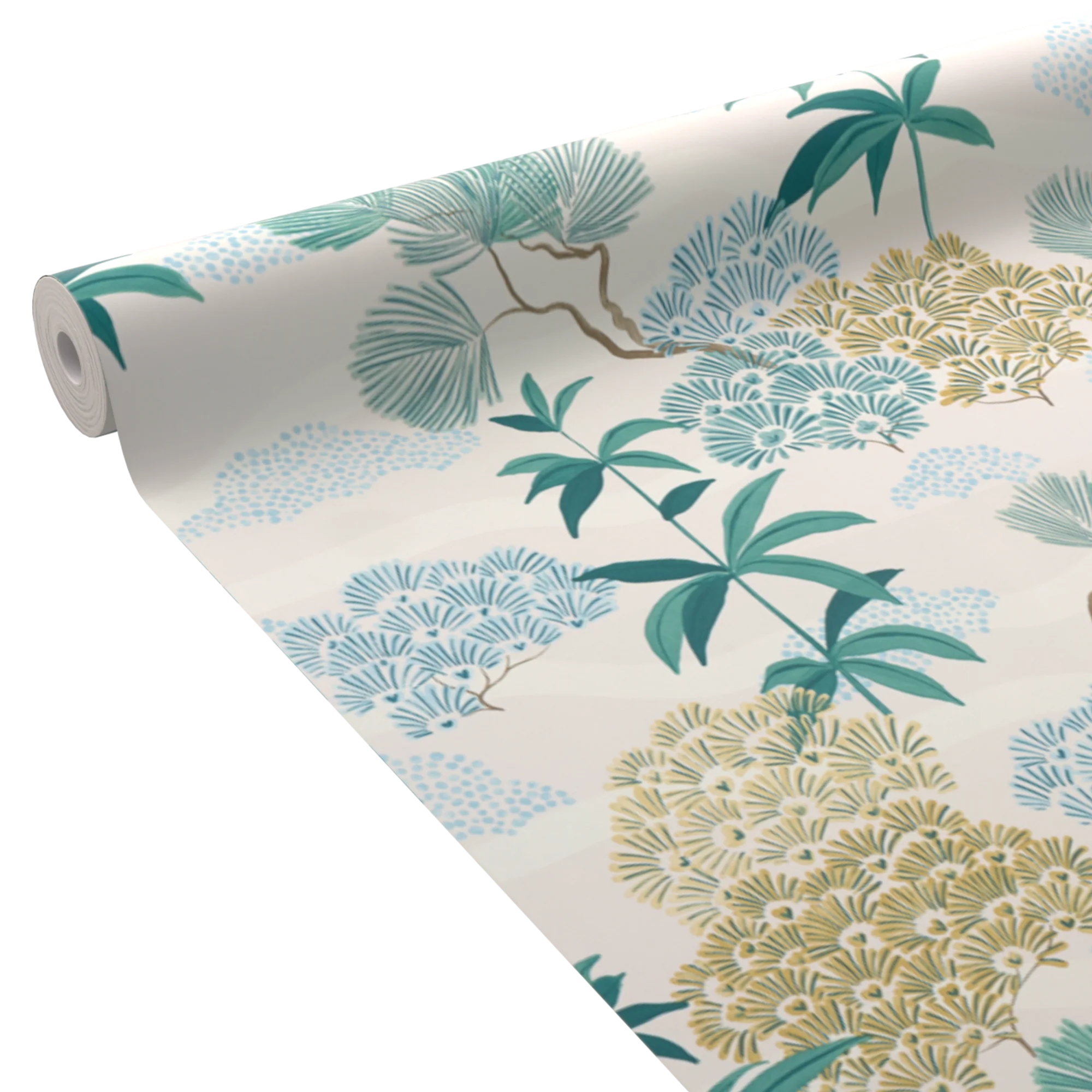 Papier peint intissé TAYA coloris bleu azur