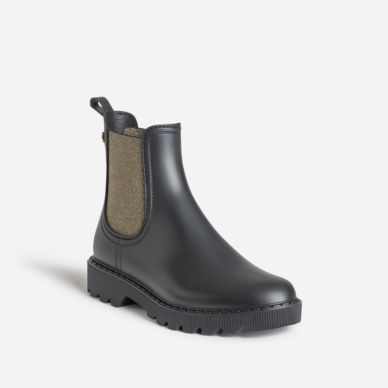 Chelsea boots de pluie IGOR noir et pailleté