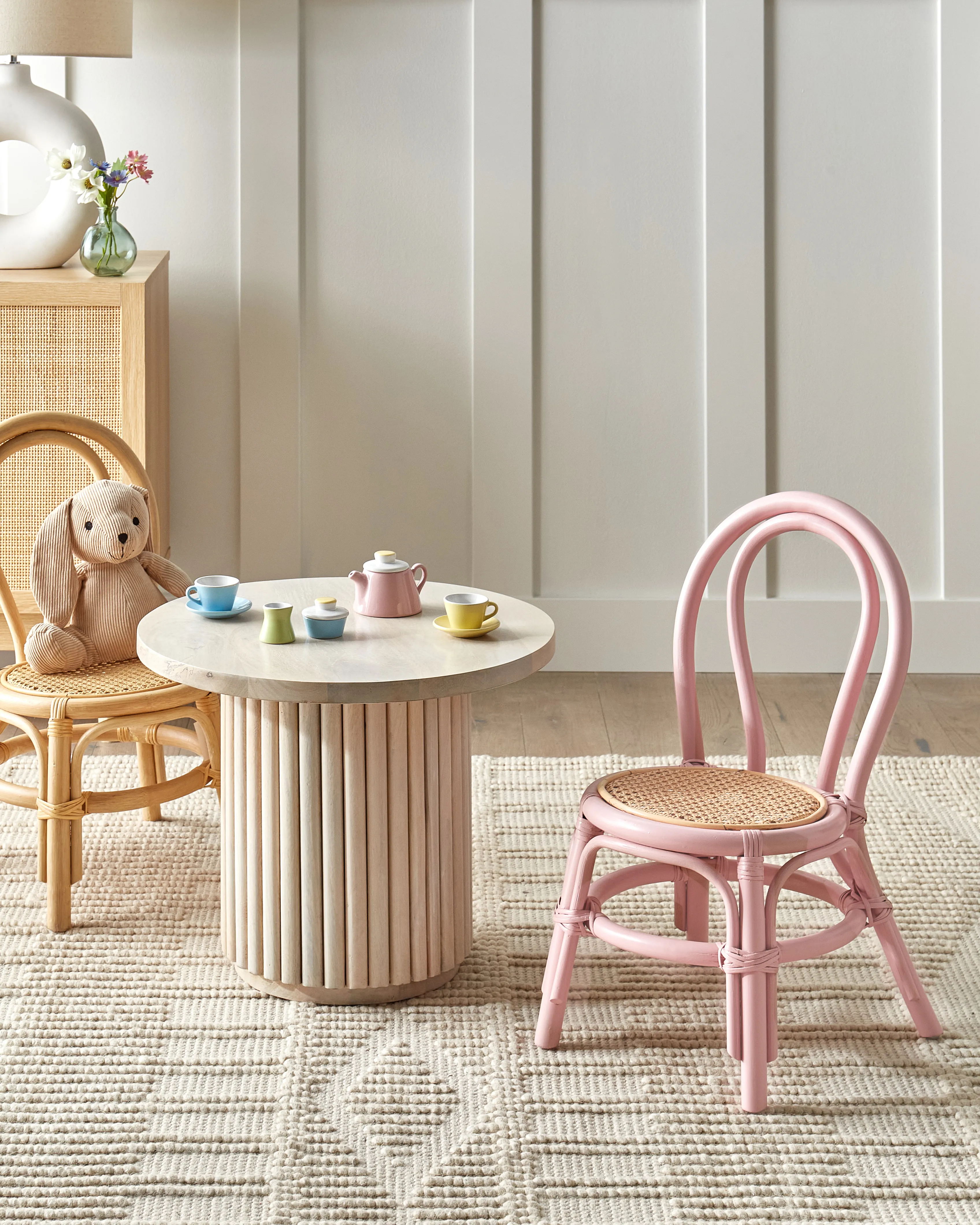 Kids Chair KALIVIA Rattan Pink