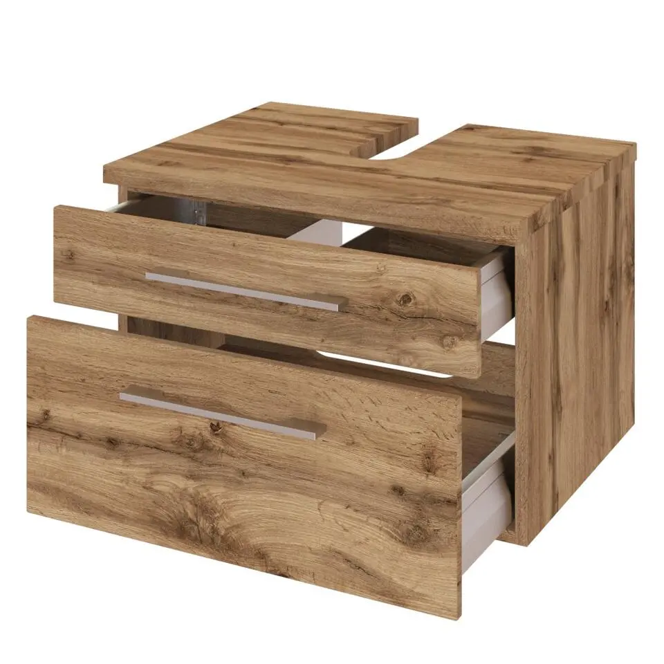 Wastafelonderkast Dasa 60cm met 2 lades - wotan eik