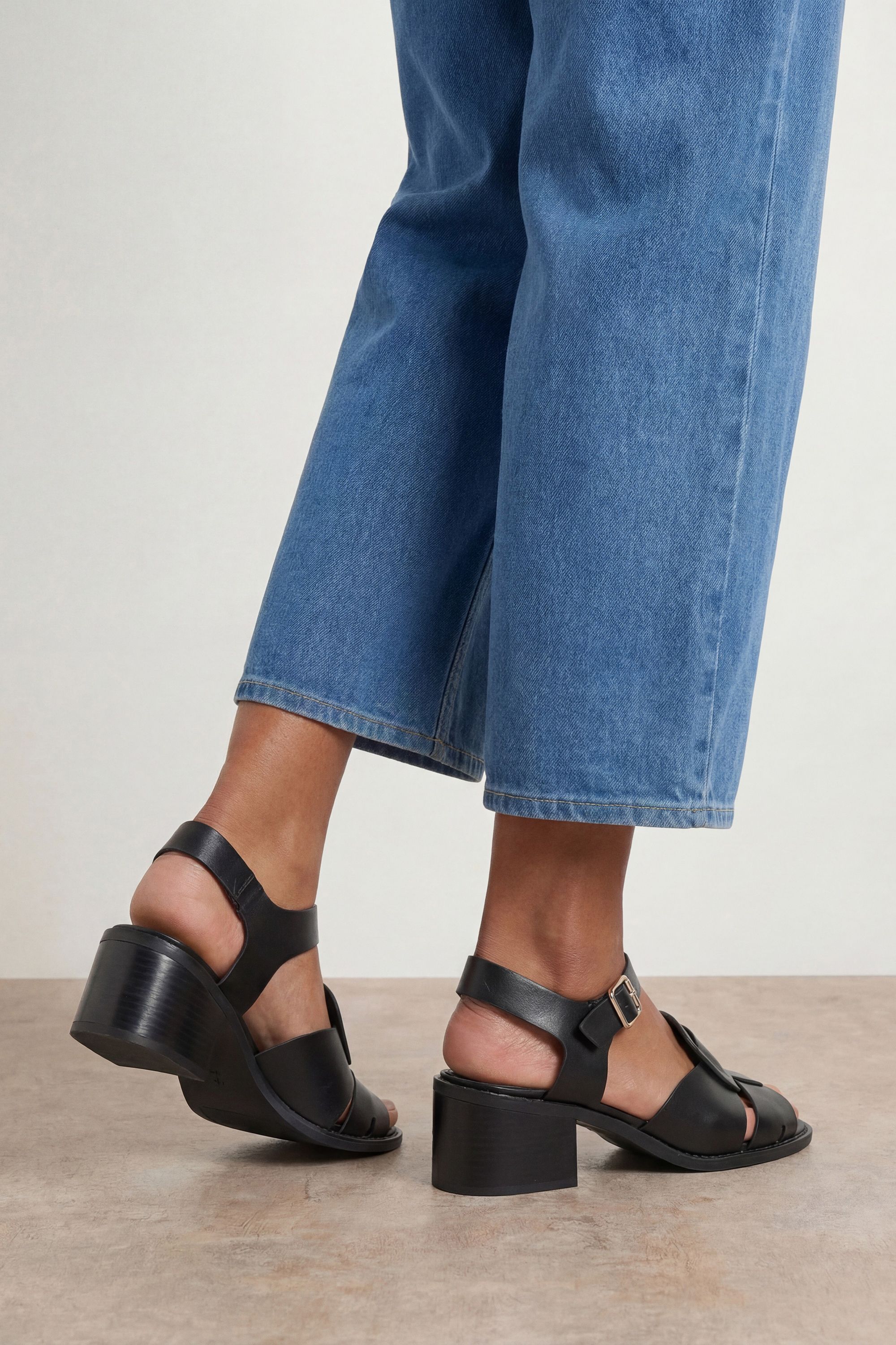 Oasis Ellie Faux Leather Block Heel Fishermen Sandals