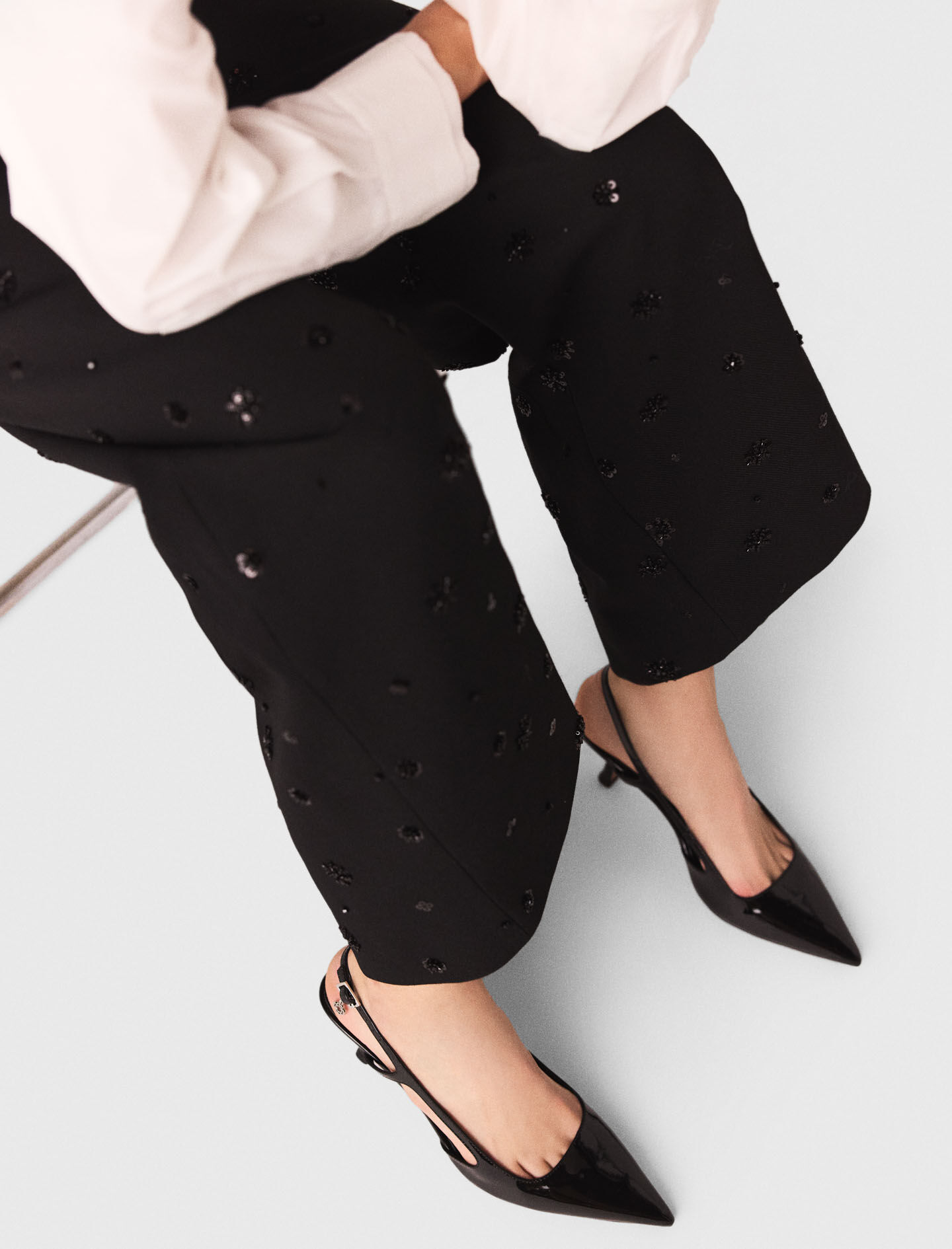 Escarpins slingback en cuir vernis