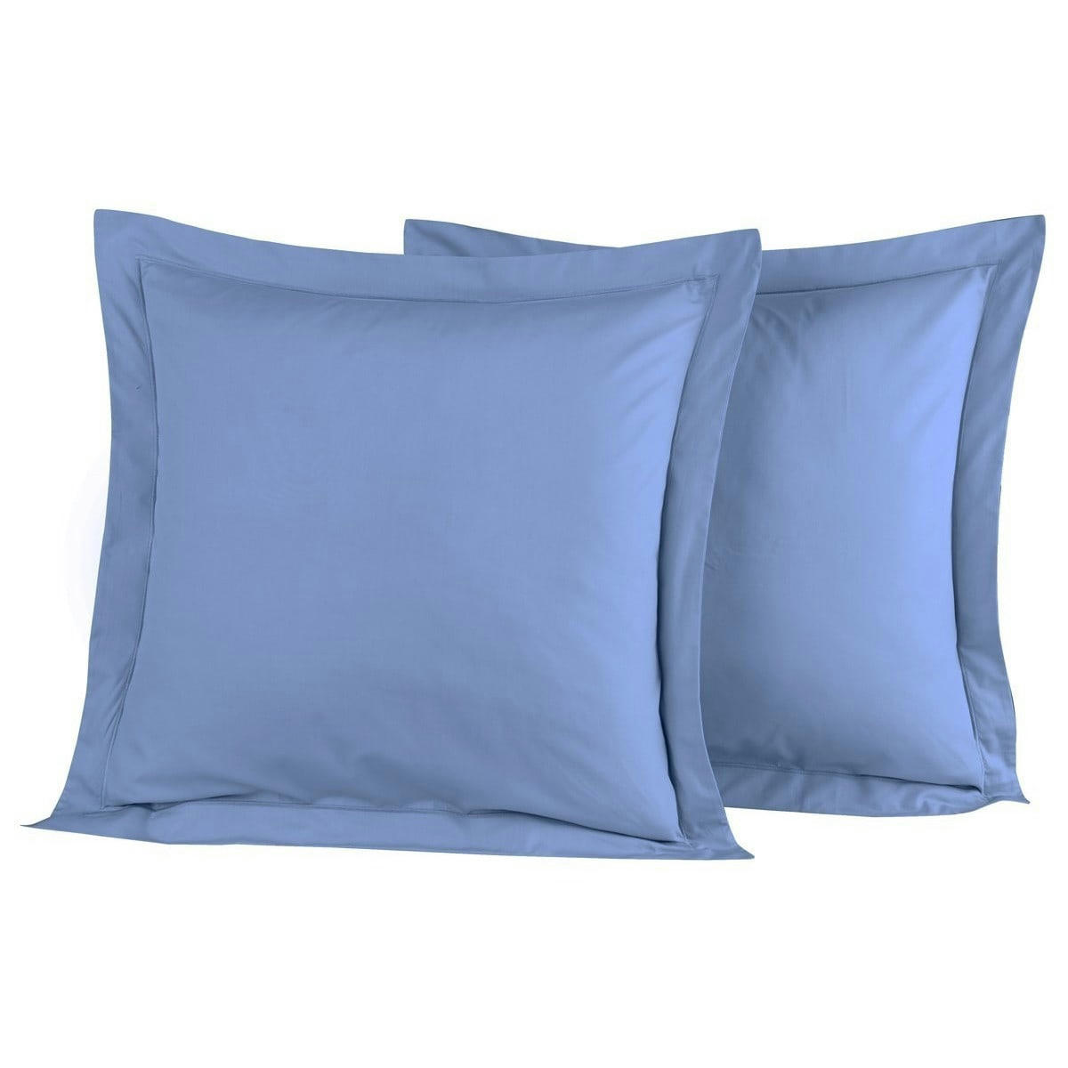 SOFT PERCALE - Lot de 2 taies d'oreiller en percale de coton cobalt 65x65 cm