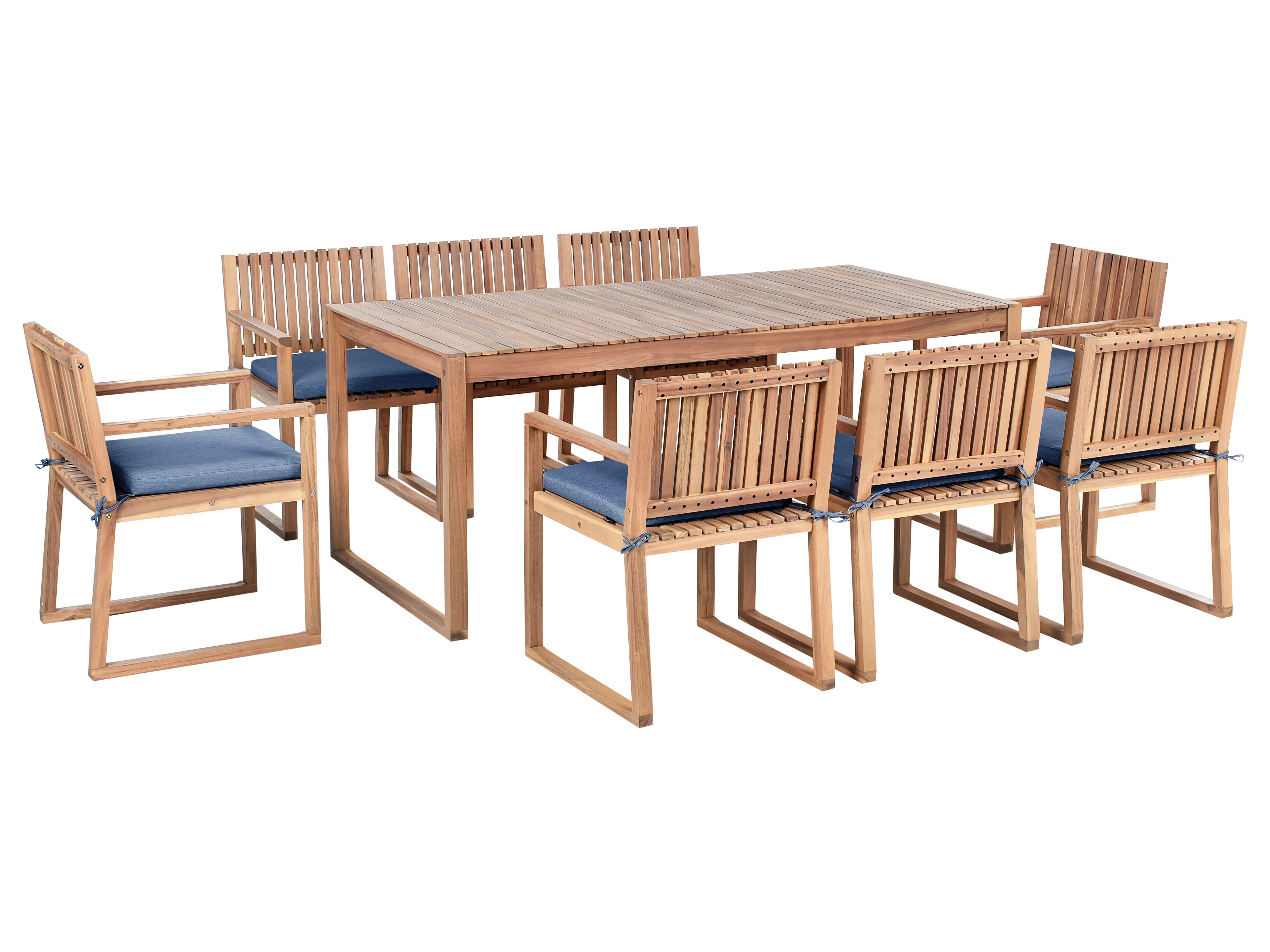 Garden Dining Set 8 Seater SASSARI PREMIUM Certified Acacia Wood Blue