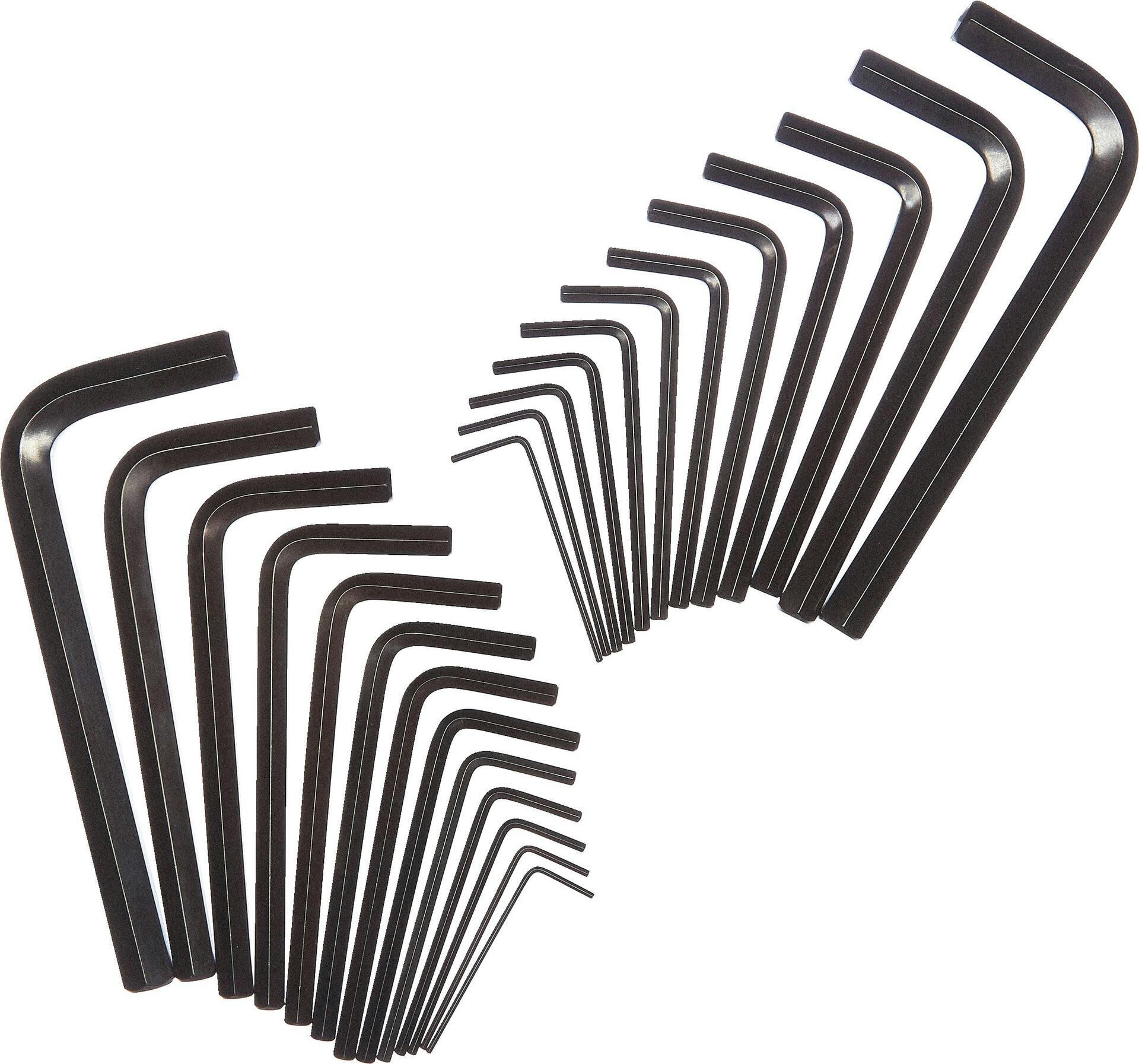 Mastercraft SAE/Metric Short Hex Key Set/Allen Wrench Set, Rust Resistant, Cr-V Steel, 25-pc