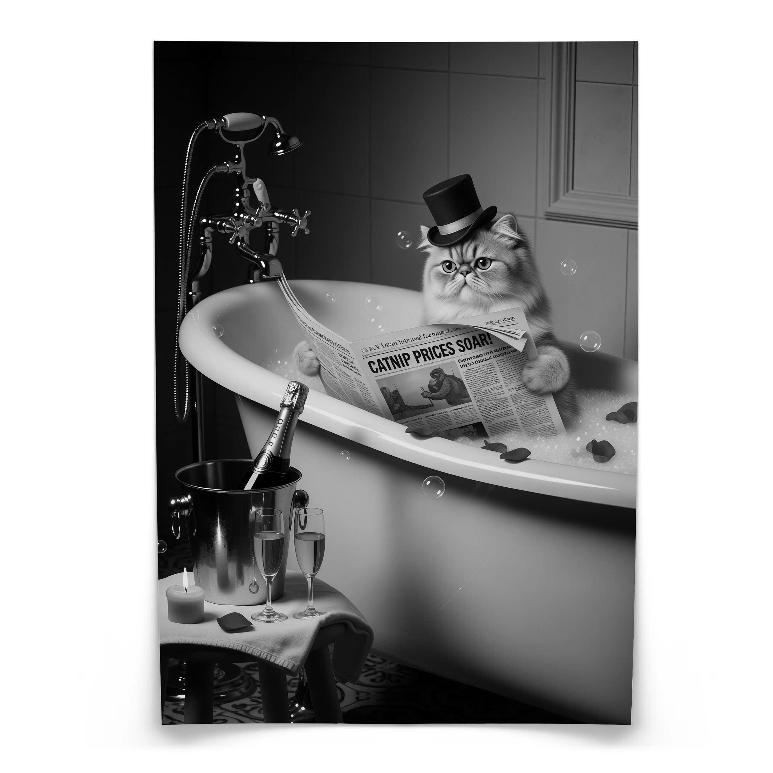 Plakat Kot w wannie 20x30cm