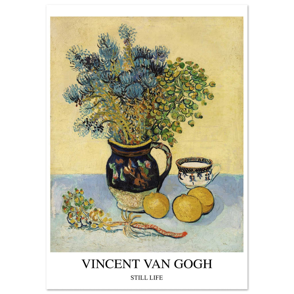 Artfulprints Poster Vincent van Gogh - Still life  - A4 21x29.7 cm - Geel