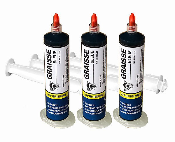 Méduze - 2 seringues de graisse supérieure bleue 25g - Grade 2 - Lisse - Anticorrosion - Multiusages