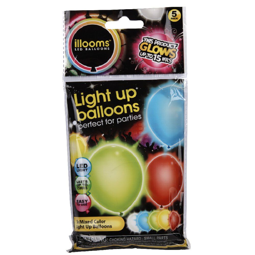 Ballon lumineux LED 5 couleurs 5 pièces