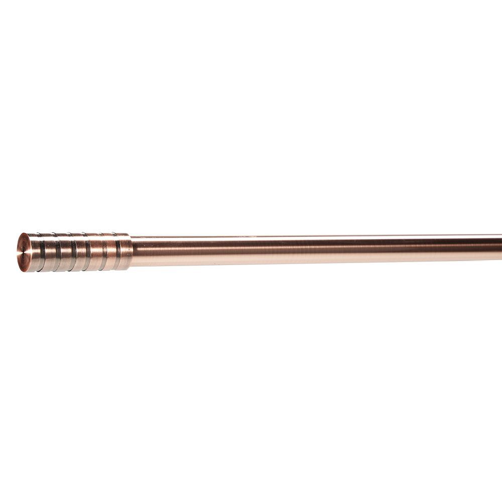 Kit tringle extensible embout piston strié cuivre mat L210/380cm