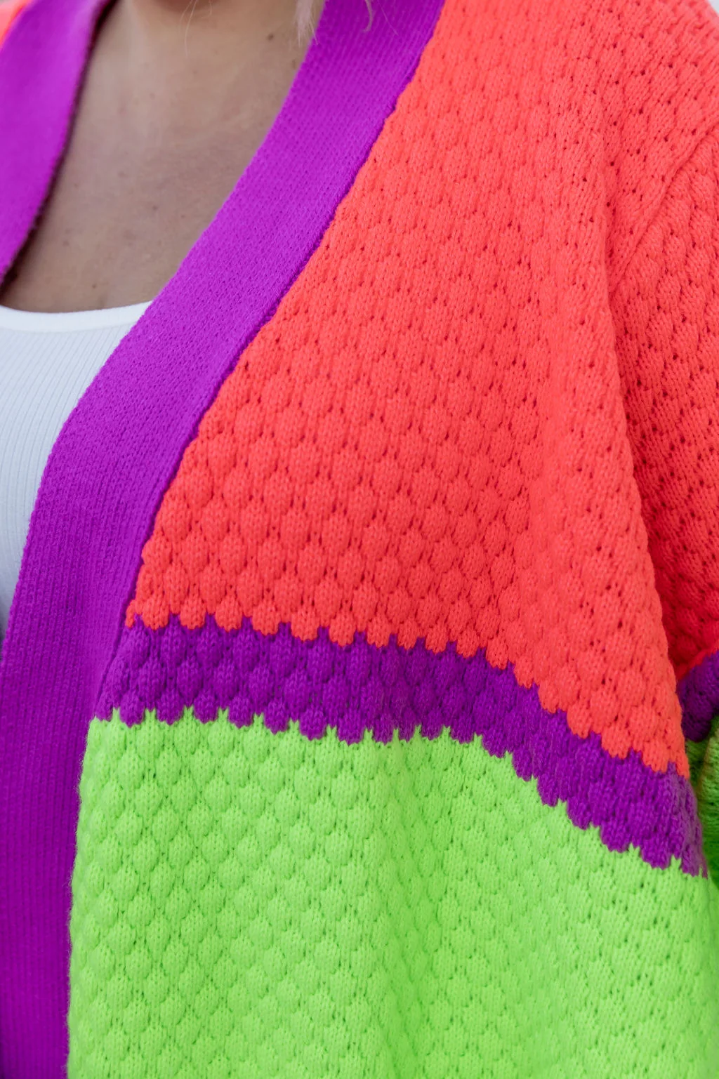 Marbelle Knit Cardigan in Fluro Mix