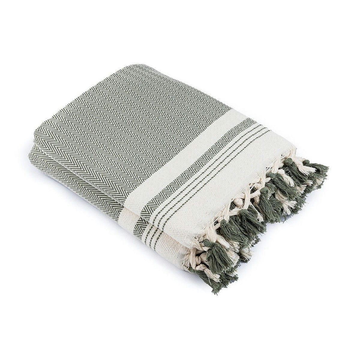 IVAN - Plaid coton  130x170 vert olive