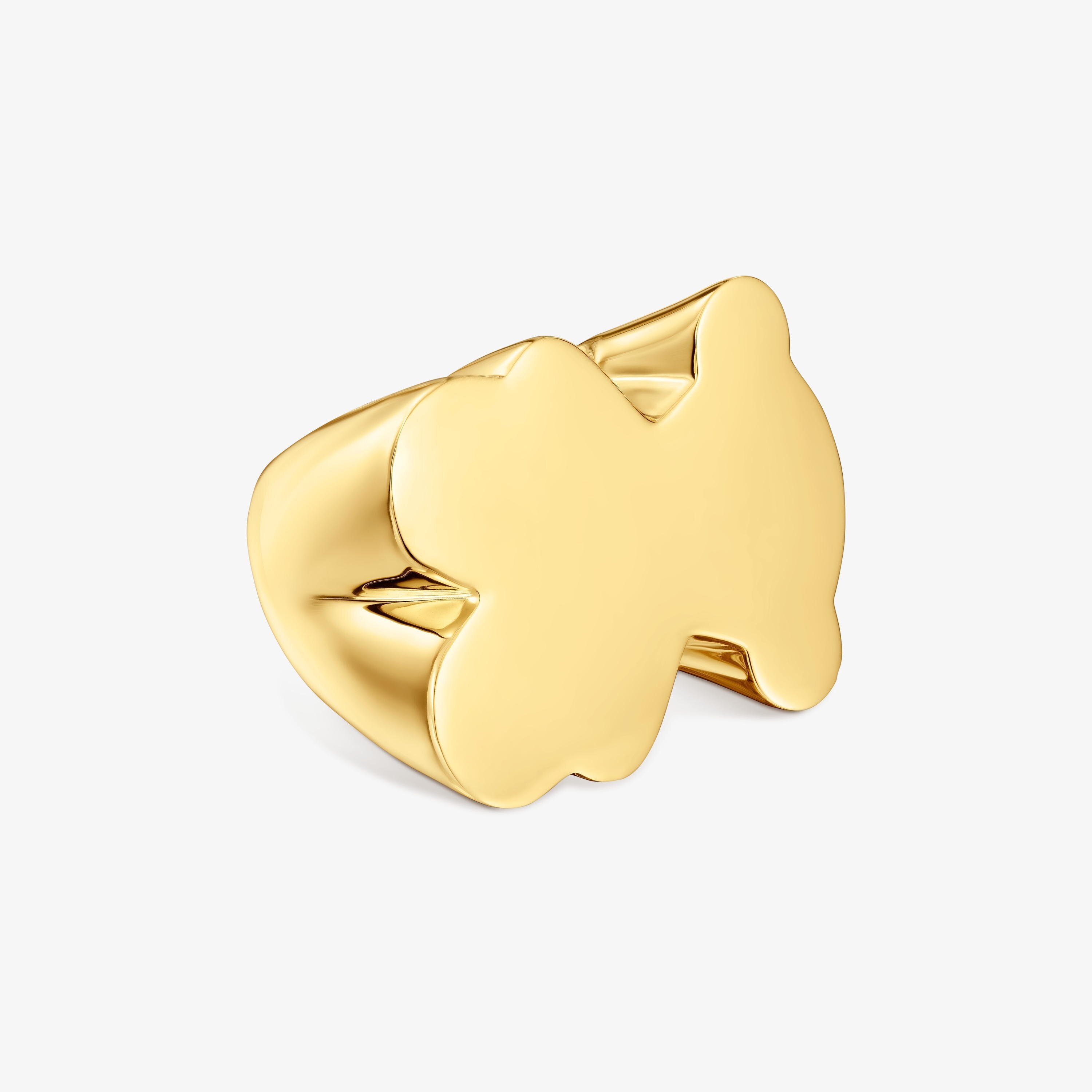 Anillo sello oso 30 mm con baño de oro 18 kt sobre plata Sweet Dolls