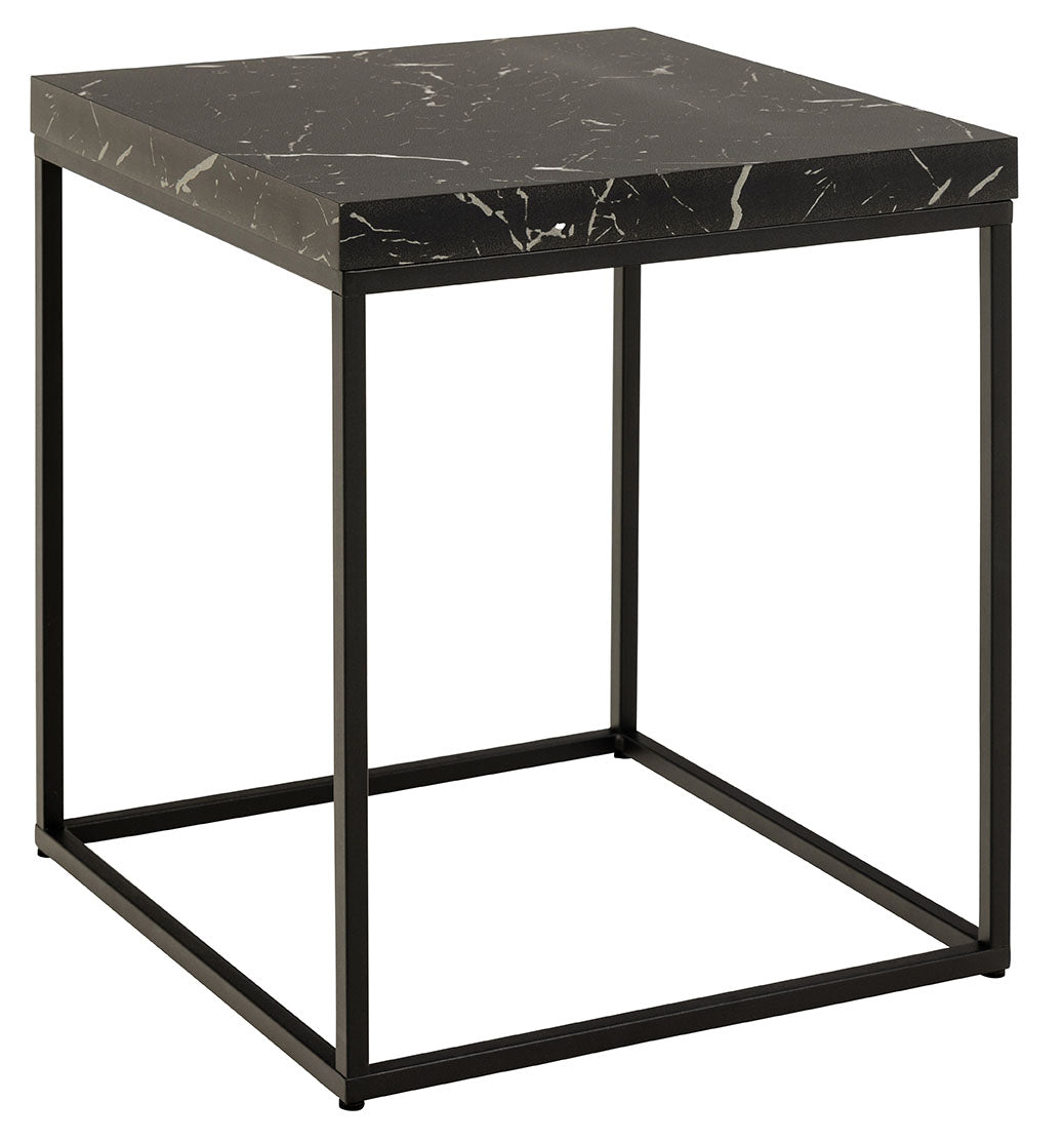 BRAM Salontafel Jolyn - 40 x 40cm - Zwart Marmer Look