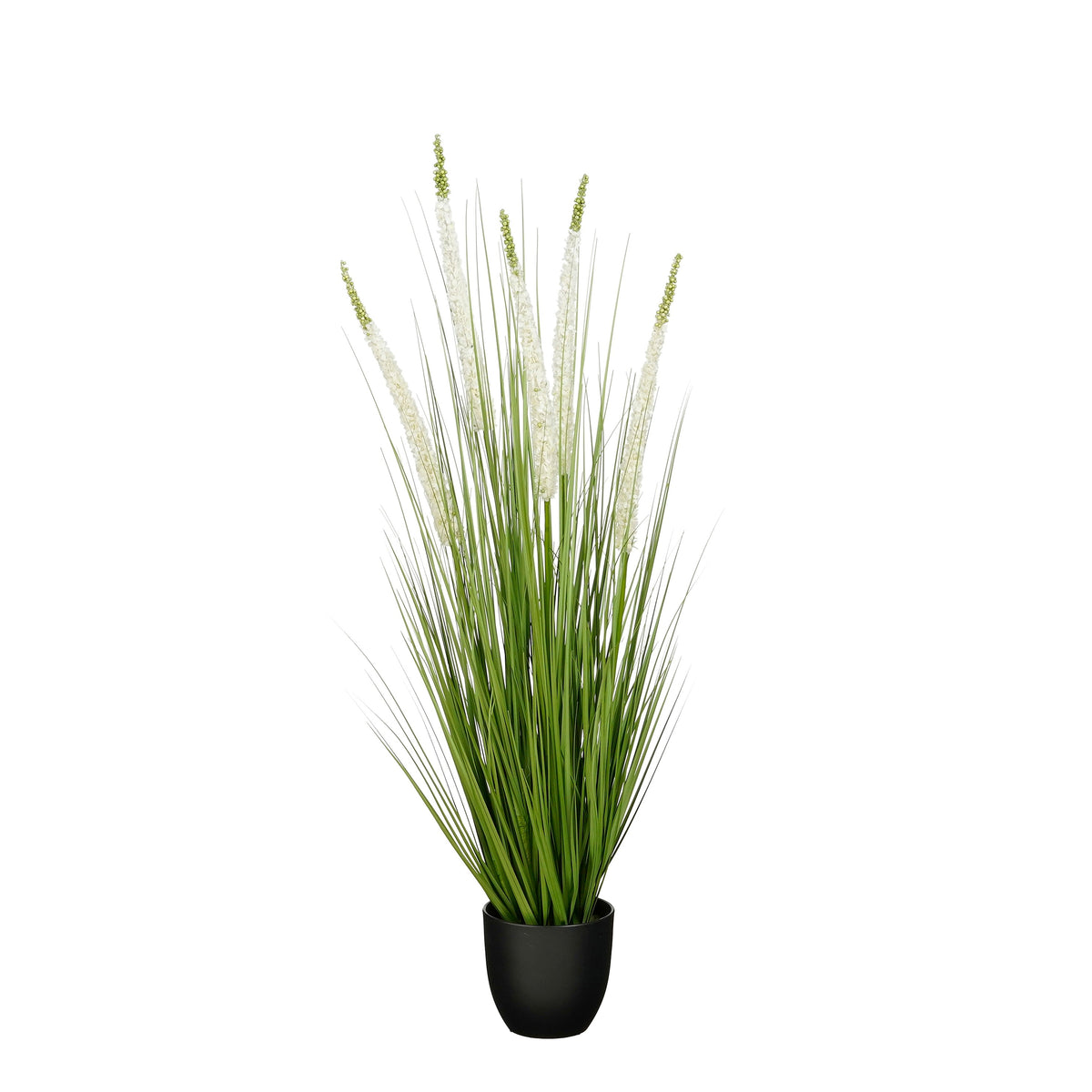 Mica Decorations Eremurus – Kunstgras in Pot – Realistische Nepplant Woondecoratie – Kunstplanten voor Binnen en Buiten – H110 x Ø35 cm – Groen, Wit