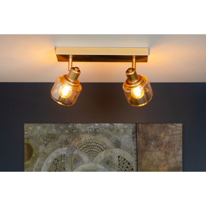 Spot Bjorn or mat/laiton E14 2 x 40 W LUCIDE
