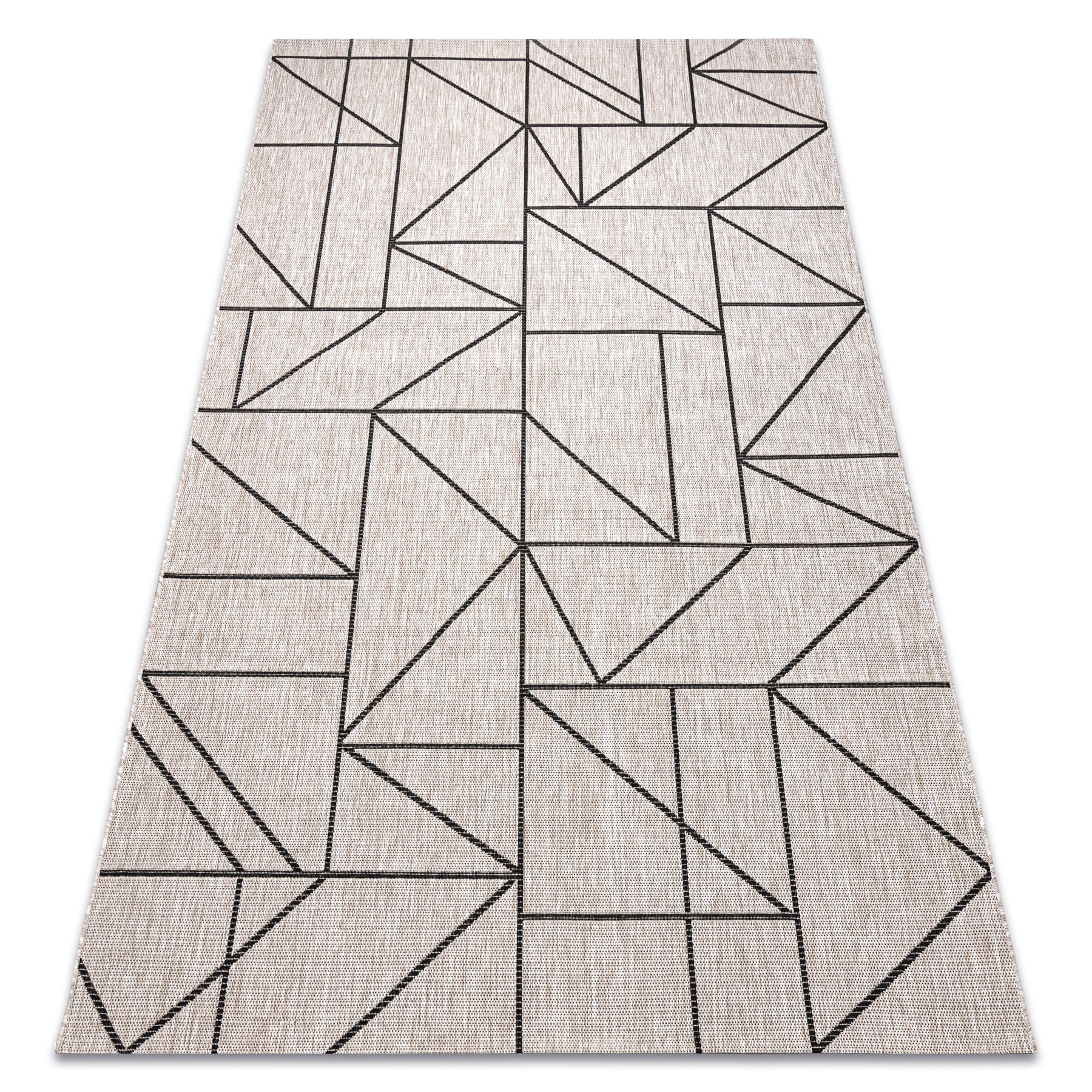 DYWAN SZNURKOWY SIZAL FLOORLUX 20605 srebrny / czarny / beż 60x110 cm