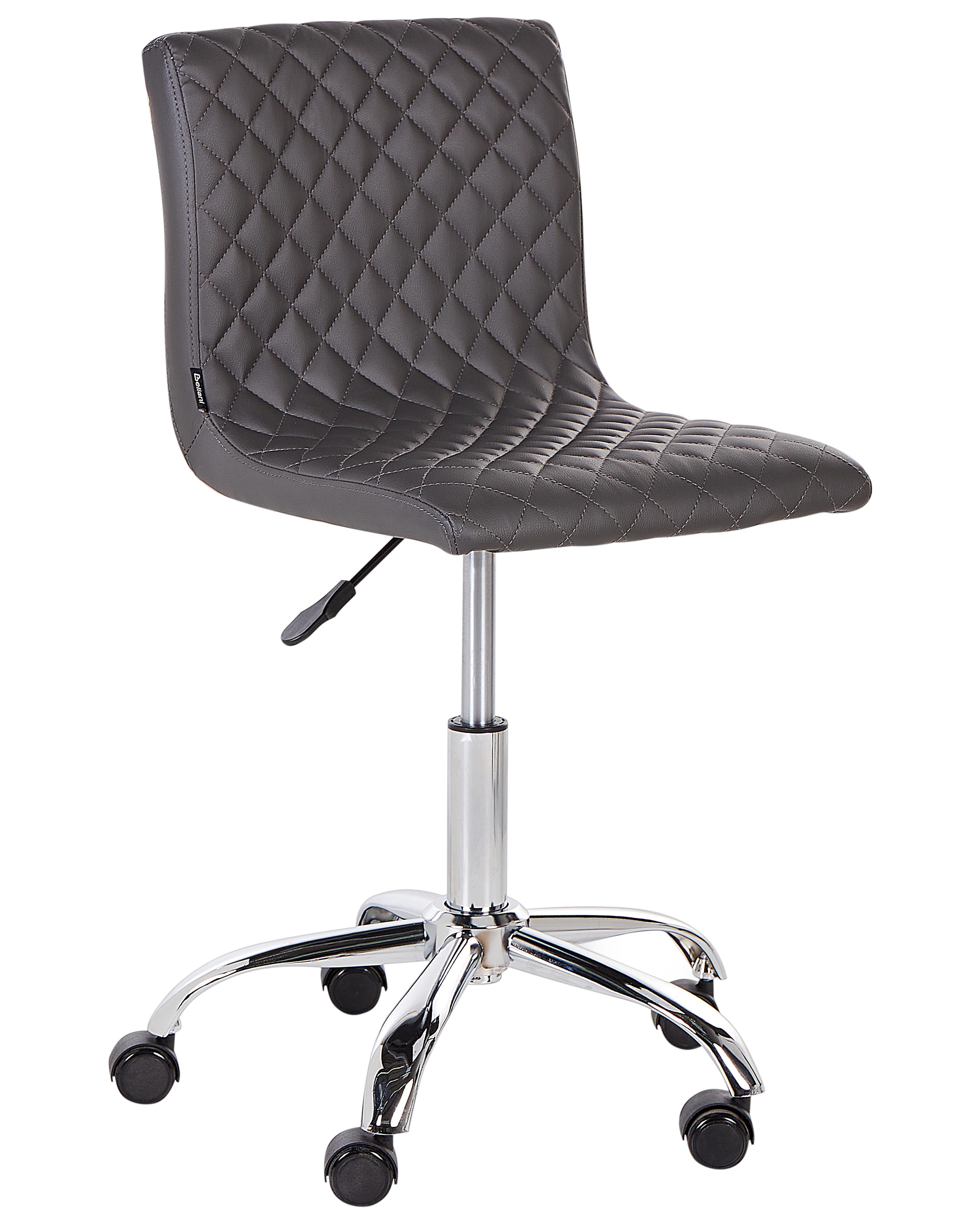 Desk Chair ORLANDO Faux Leather Dark Grey