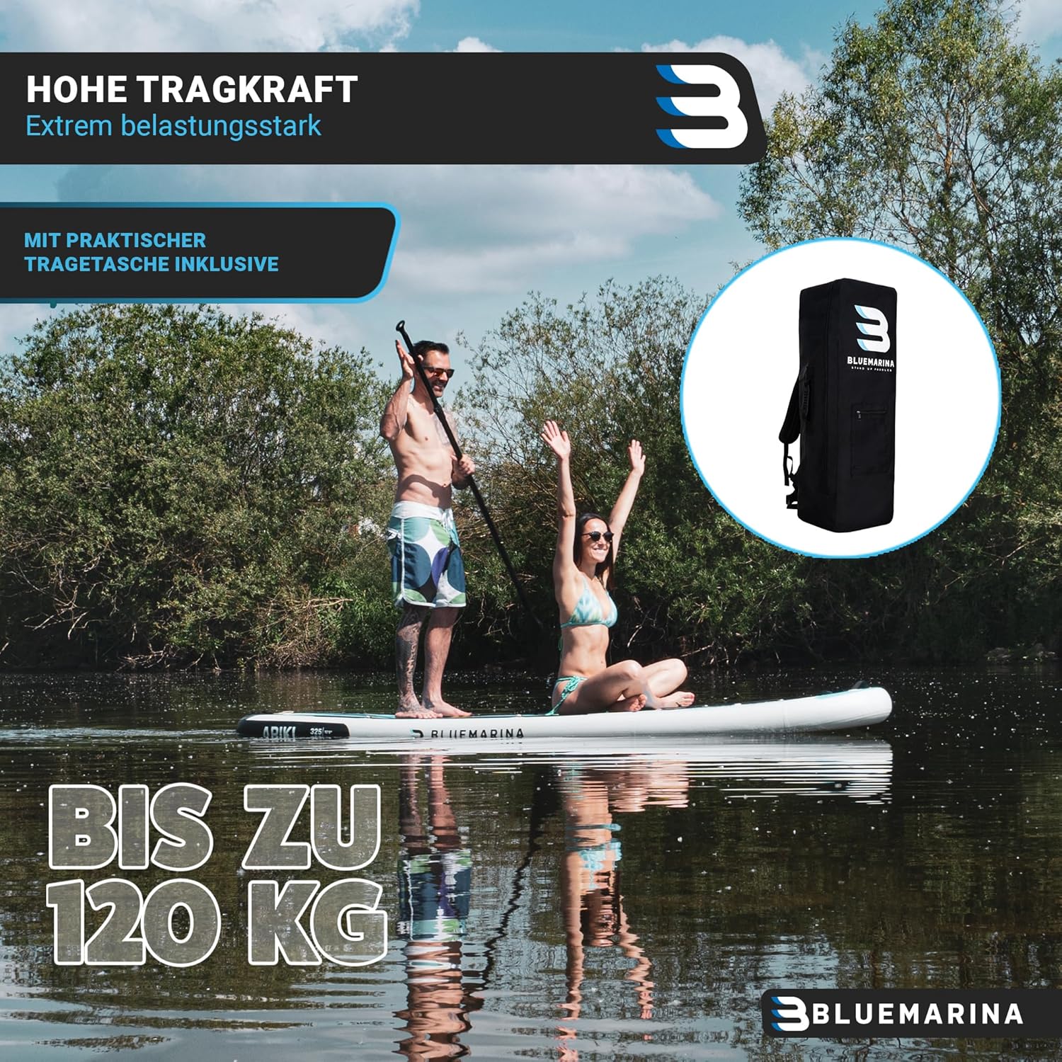 Bluemarina Stand Up Paddling Board Ariki | 𝟓 𝐉𝐀𝐇𝐑𝐄 𝐆𝐀𝐑𝐀𝐍𝐓𝐈𝐄 - SUP Board - Stand Up Paddle - Surfbrett | Ariki 305x76x15cm