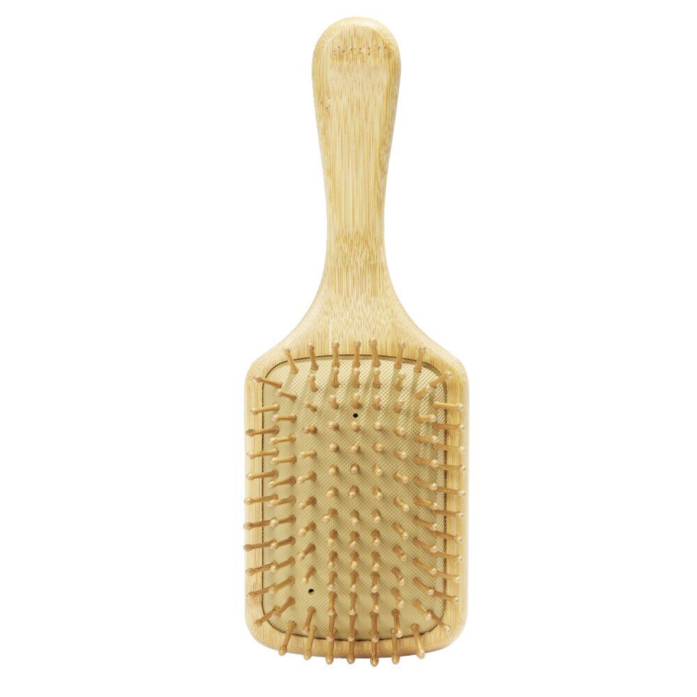 Brosse à cheveux rectangulaire en bambou 8x25cm