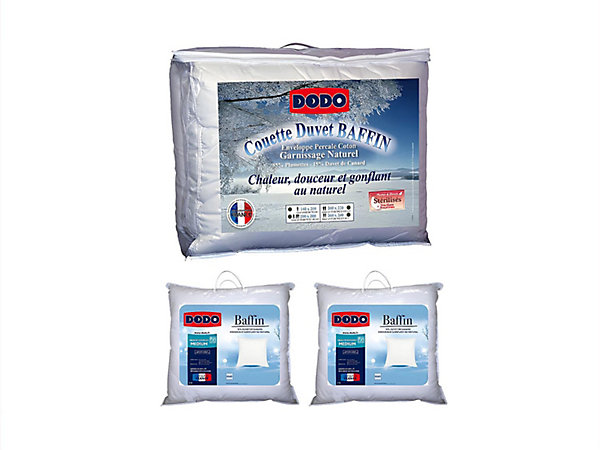 Pack DODO couette naturelle 220 x 240 cm   2 oreillers Duvet 65 x 65 cm - BAFFIN