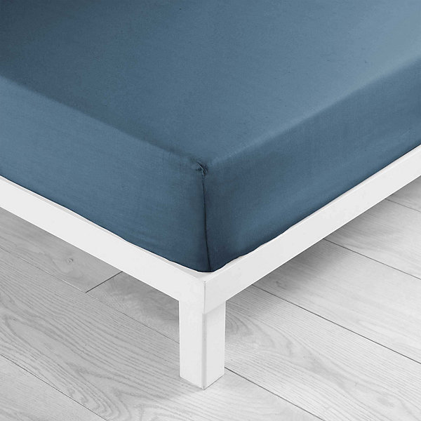 Drap housse 140 x 190 cm bonnet 30 cm Mmicrofibre Oscar Bleu Nuit