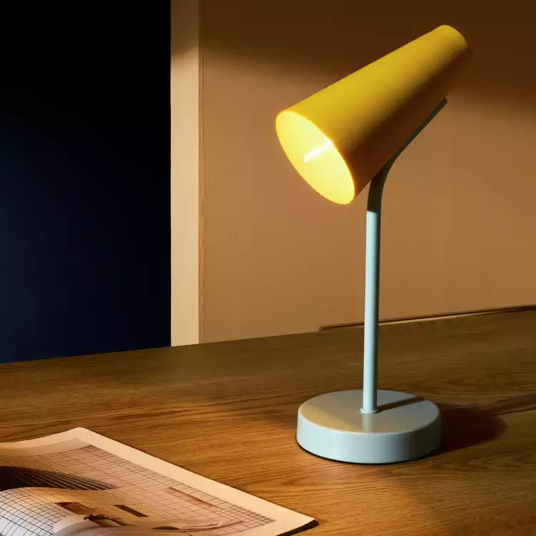 Habitat Rafi Metal Desk Lamp - Yellow & Blue