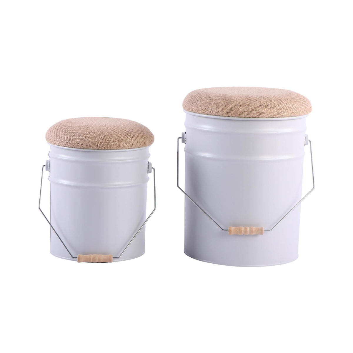 Leitmotiv kruk Buckets - wit - Ø31cm