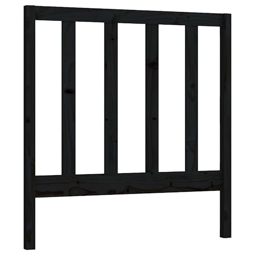 NNEVL Bed Headboard Black 96x4x100 cm Solid Wood Pine