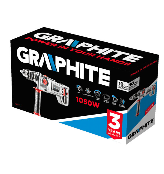 Wiertarka udarowa dwubiegowa 1050W GRAPHITE 58G712