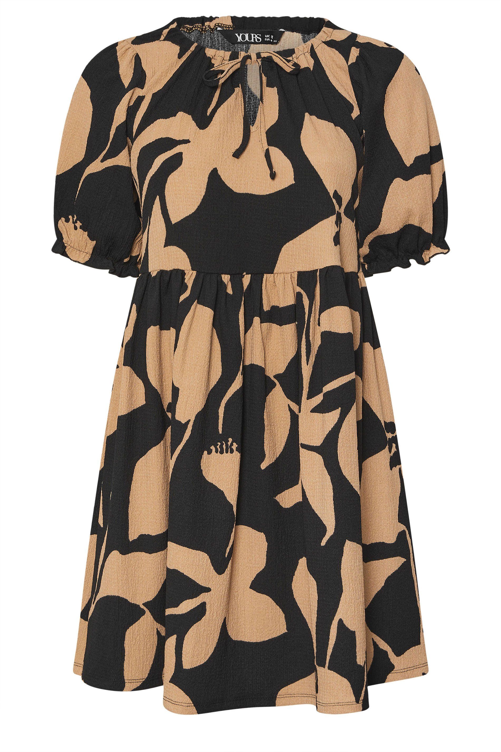 Yours Floral Tie Neck Mini Dress