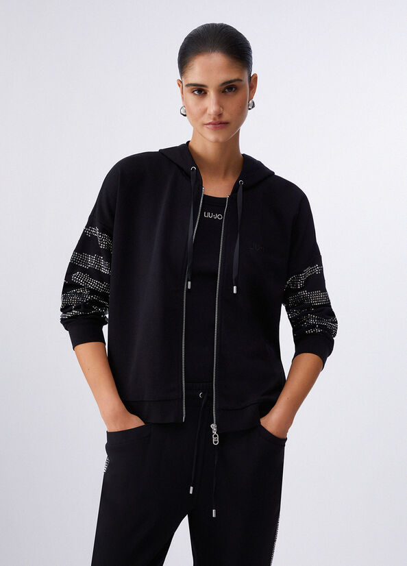 Felpa con zip e cappuccio