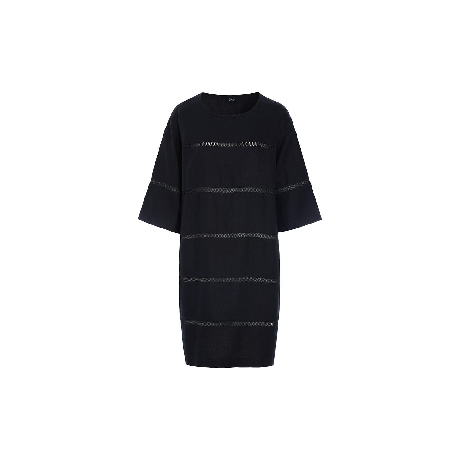 Lazy linen kjole med paneler, black