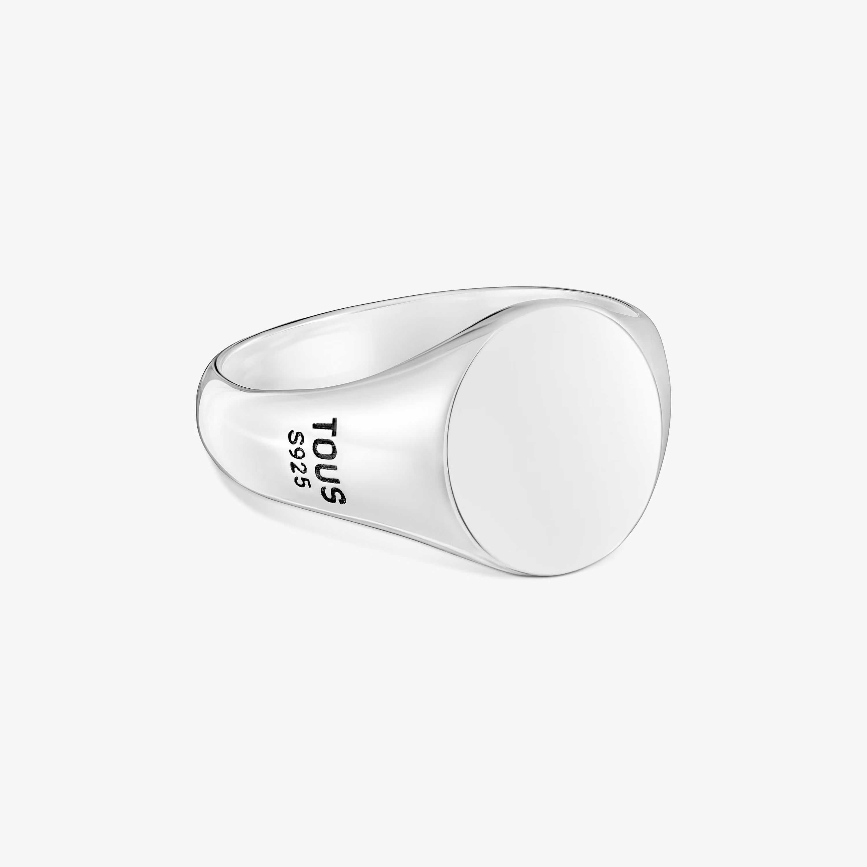 Anillo sello de plata envejecida motivo redondo TOUS Man