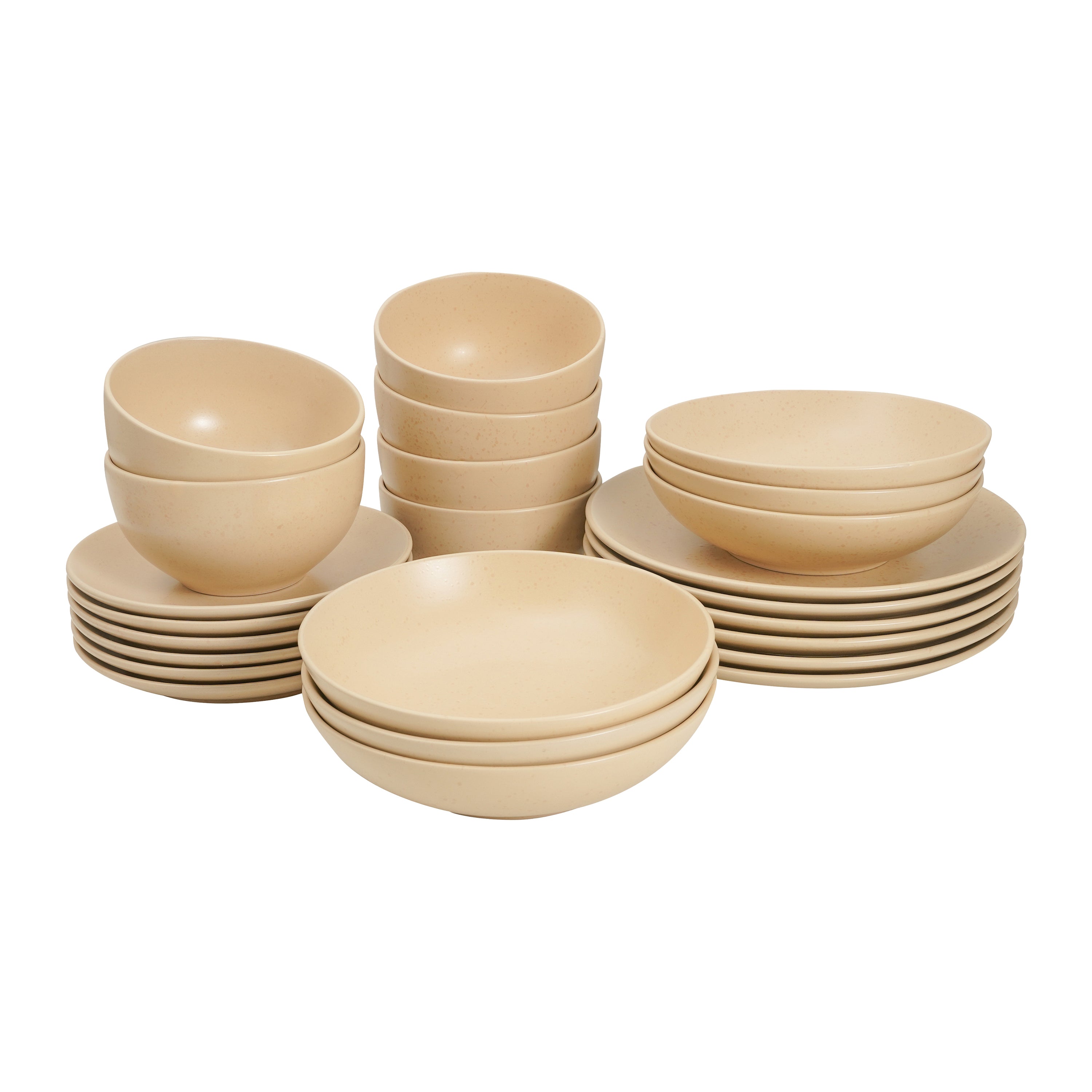 by fonQ Pebbled Serviesset 24-delig - Beige