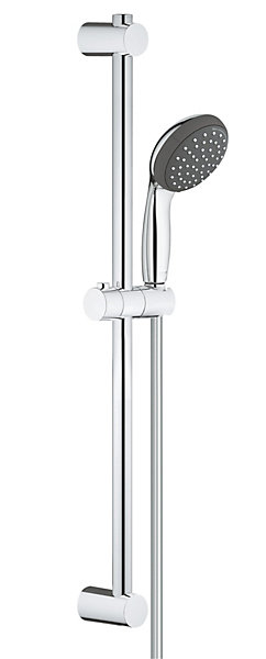 Kit de douche sans robinetterie avec douchette 2 jets   flexible   barre réglable, chrome, Grohe Vitalio Start 100