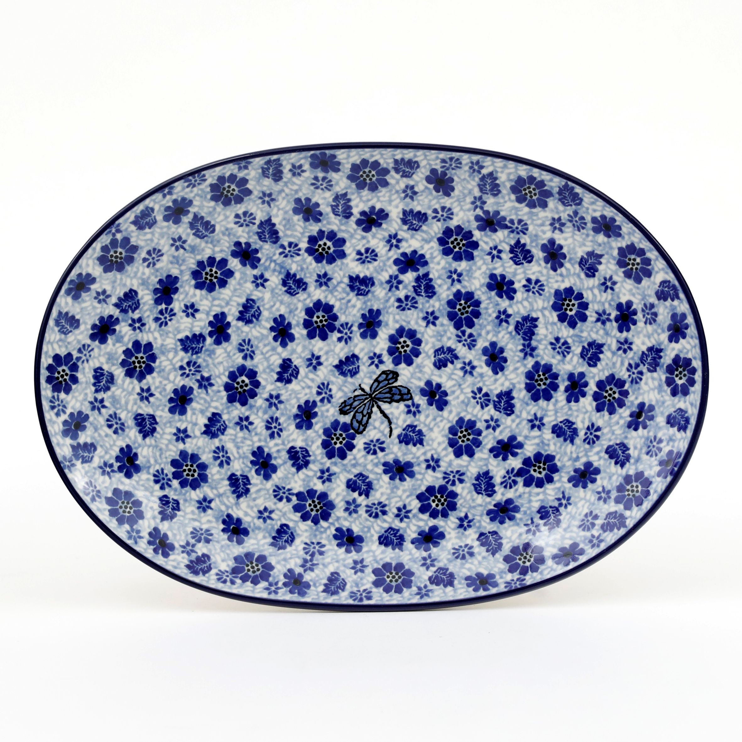 Półmisek G68, 31,5/22 cm  1443X Ważka w kwiatach