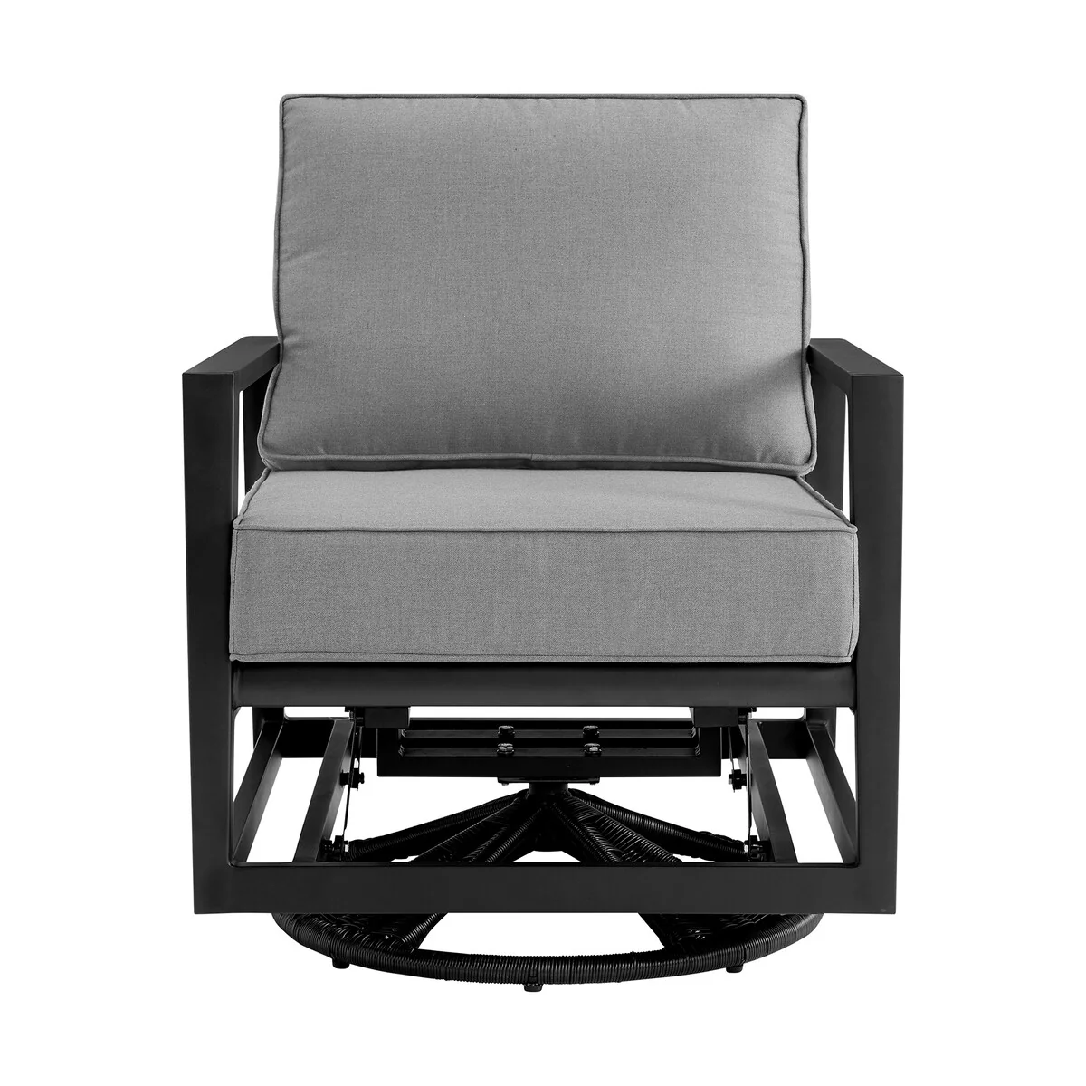 Aluminum Outdoor Swivel Glider Chair with Cushioned Back, Gray