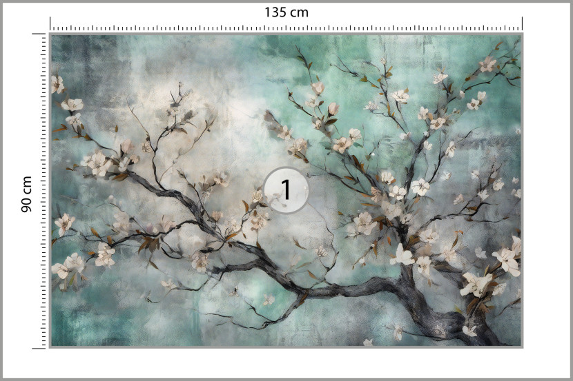 Fototapeta Do Salonu Abstrakcyjne kwiaty wiśni 135x90cm