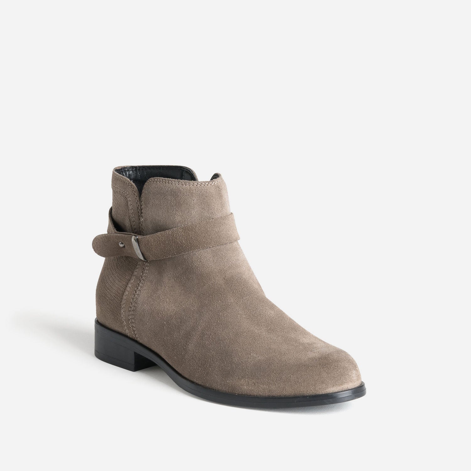 Boots taupe cuir velours