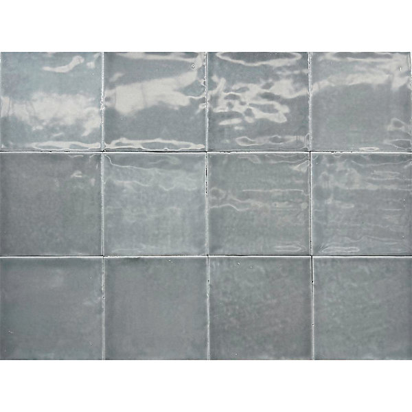 Carrelage mur intérieur/exterieur. Grès cérame Zellige Gris12x12 cm x ép 8,3 mm