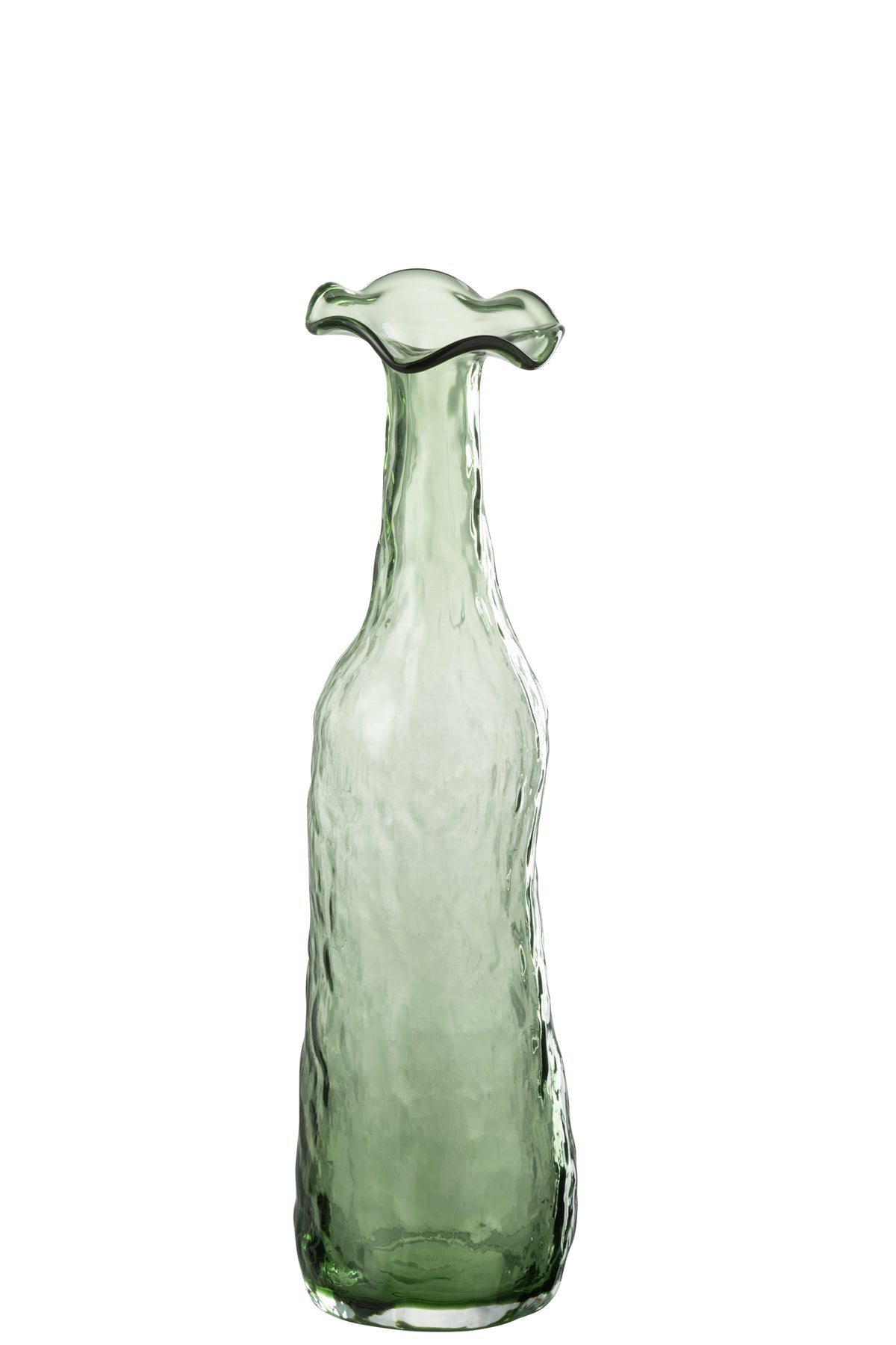 J-Line vaas Openbloeien - glas - groen - medium - 33 cm hoog