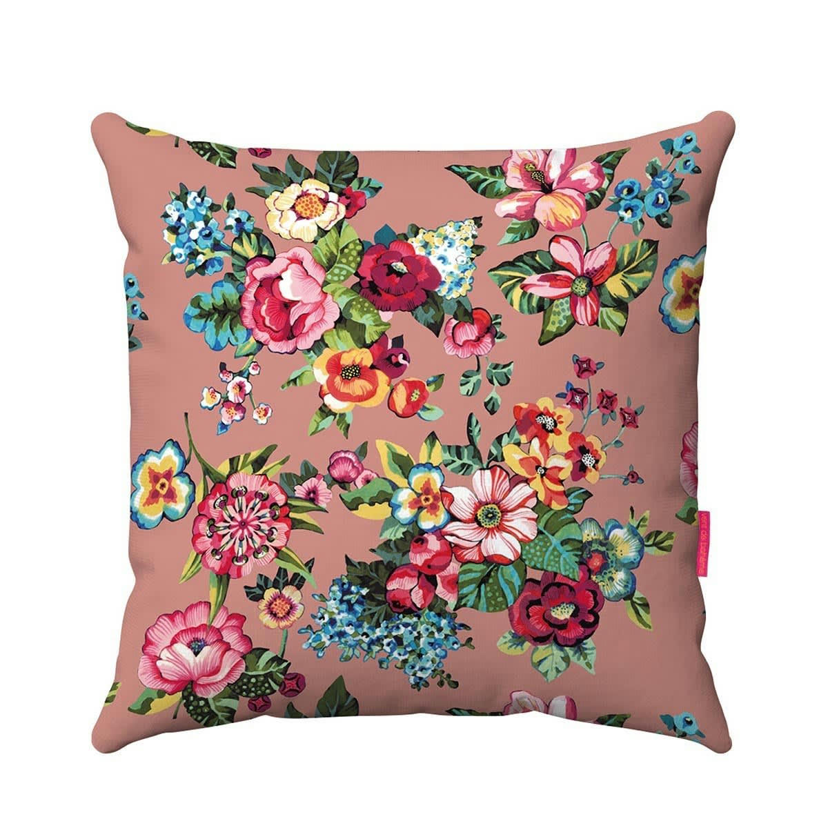 SHANTI - Housse de coussin extérieur fleuri rose 45x45