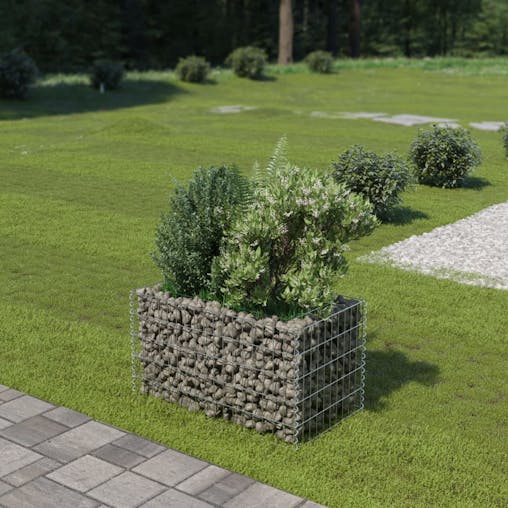 NNEVL Gabion Raised Bed Galvanised Steel 90x50x50 cm