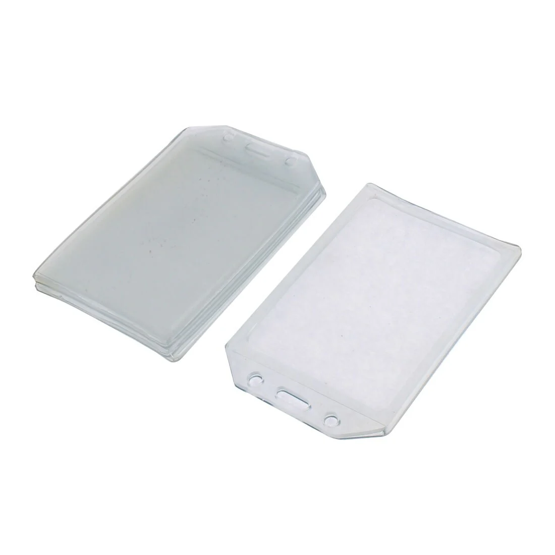 Plastic Vertical A7 ID Badge Card Pocket Holder Case 4pcs - Clear