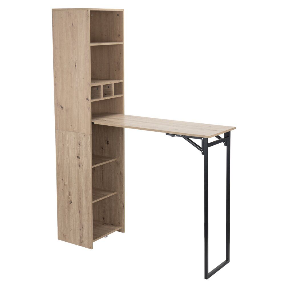 étagère bar pliable en bois Luffi 131,5x43xH180cm