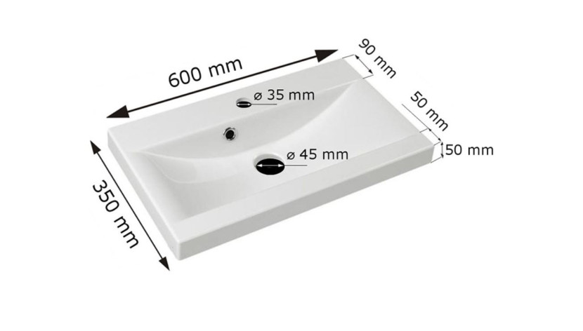 Umywalka Ceramiczna Vesta 600