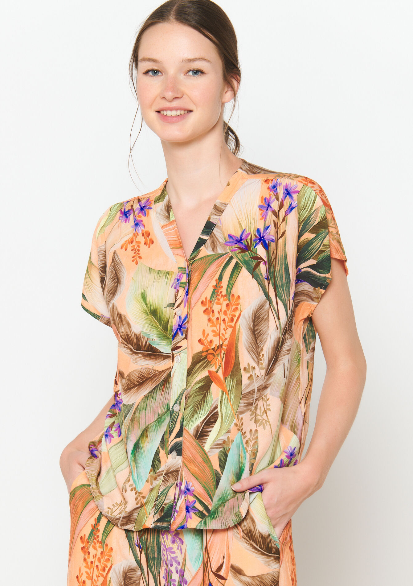 Hemd met tropische print